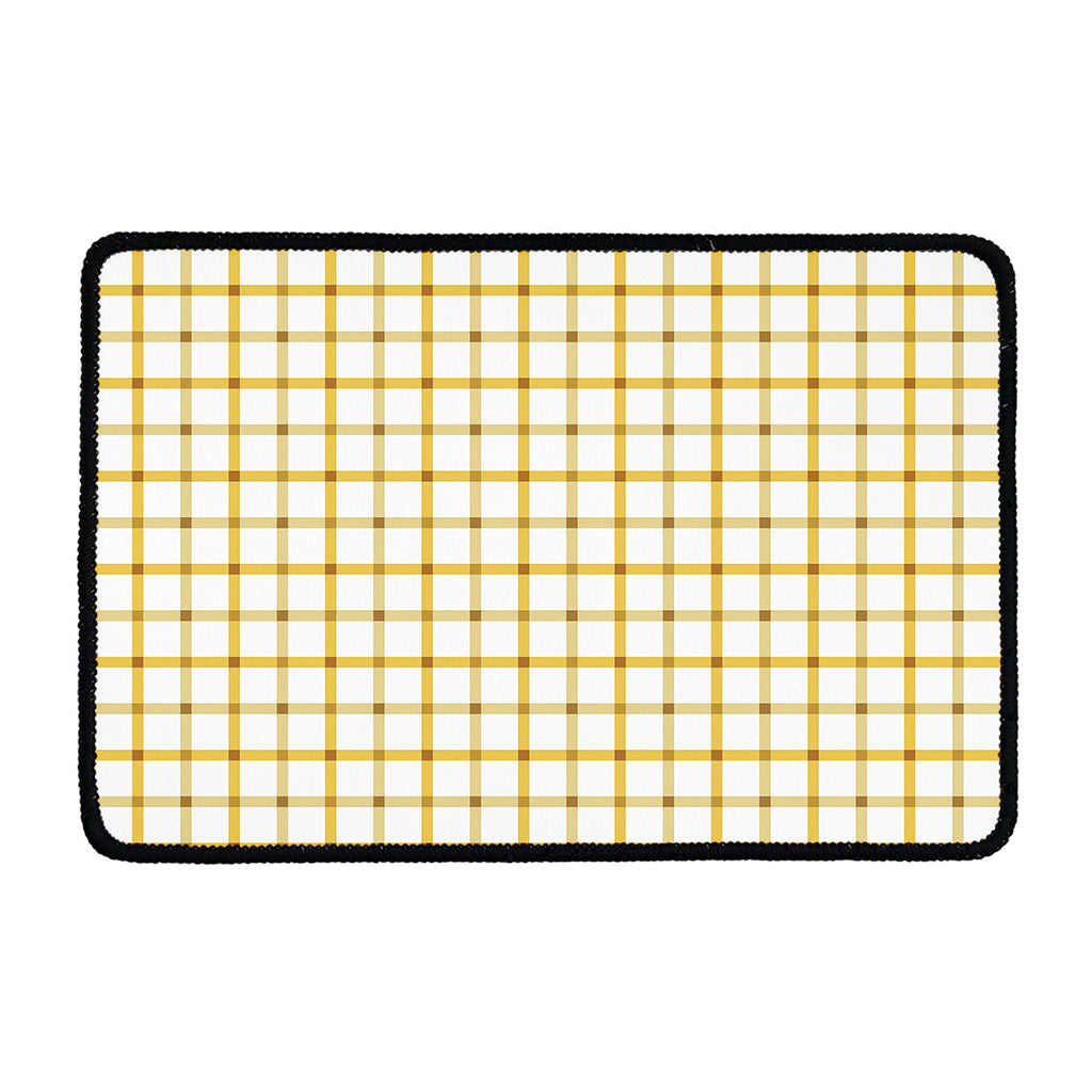 Yellow And Beige Tattersall Print Kitchen Mat