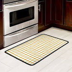 Yellow And Beige Tattersall Print Kitchen Mat
