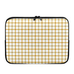 Yellow And Beige Tattersall Print Laptop Sleeve