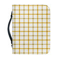 Yellow And Beige Tattersall Print Leather Bible Cover