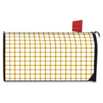 Yellow And Beige Tattersall Print Mailbox Cover