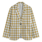 Yellow And Beige Tattersall Print Men's Blazer