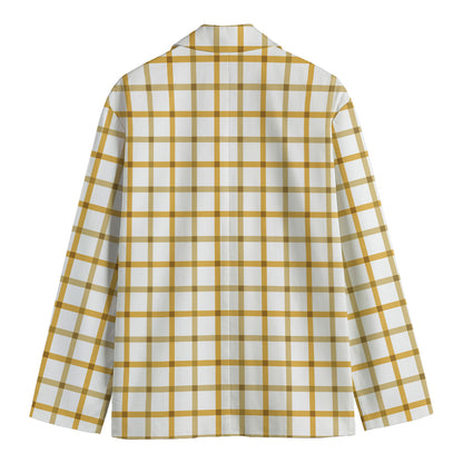 Yellow And Beige Tattersall Print Men's Blazer