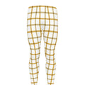 Yellow And Beige Tattersall Print Men's Leggings