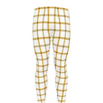 Yellow And Beige Tattersall Print Men's leggings