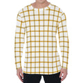 Yellow And Beige Tattersall Print Men's Long Sleeve T-Shirt