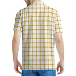 Yellow And Beige Tattersall Print Men's Polo Shirt