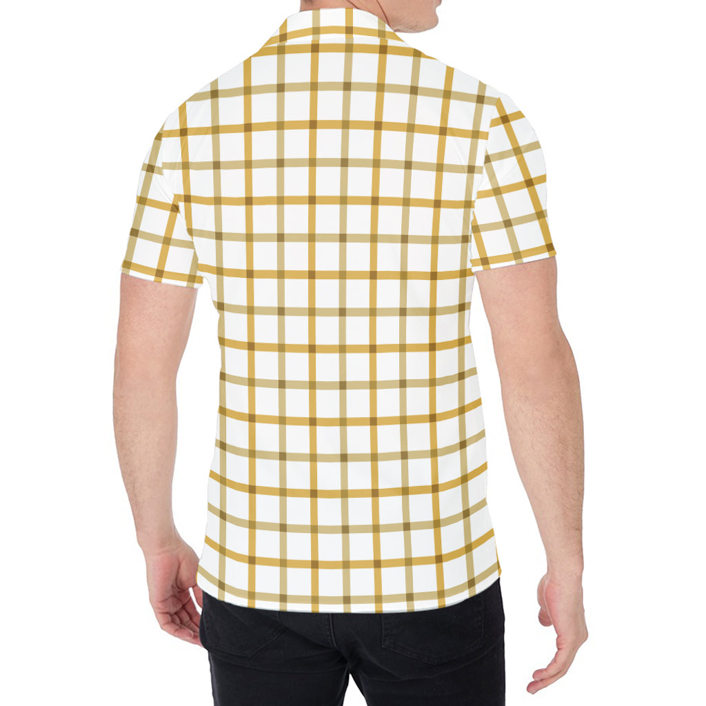 Yellow And Beige Tattersall Print Men's Shirt