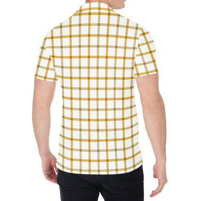 Yellow And Beige Tattersall Print Men's Shirt