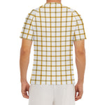 Yellow And Beige Tattersall Print Men's Short Sleeve Rash Guard