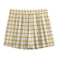 Yellow And Beige Tattersall Print Mesh Shorts