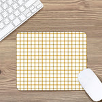 Yellow And Beige Tattersall Print Mouse Pad