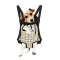 Yellow And Beige Tattersall Print Pet Carrier Backpack