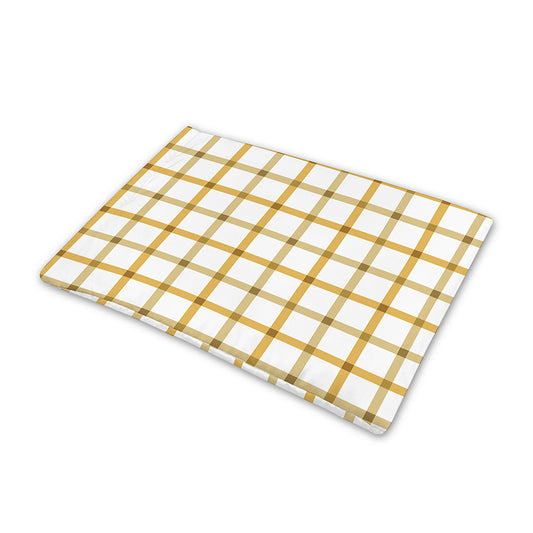 Yellow And Beige Tattersall Print Pet Cooling Mat Cover