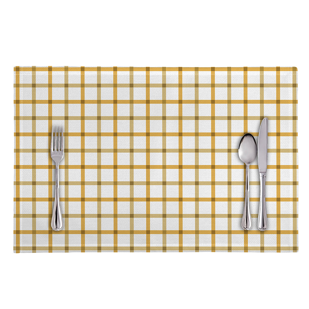 Yellow And Beige Tattersall Print Placemat