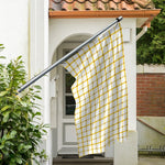Yellow And Beige Tattersall Print Polyester Flag