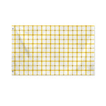 Yellow And Beige Tattersall Print Polyester Flag