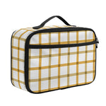 Yellow And Beige Tattersall Print Portable Lunch Bag