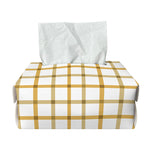Yellow And Beige Tattersall Print Rectangle Tissue Box Cover