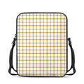 Yellow And Beige Tattersall Print Rectangular Crossbody Bag