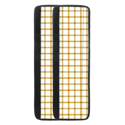 Yellow And Beige Tattersall Print Refrigerator Handle Covers