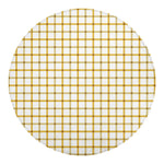 Yellow And Beige Tattersall Print Round Blanket