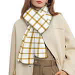 Yellow And Beige Tattersall Print Scarf