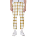 Yellow And Beige Tattersall Print Joggers