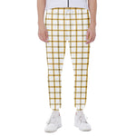 Yellow And Beige Tattersall Print Scuba Joggers
