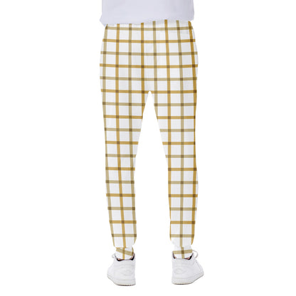 Yellow And Beige Tattersall Print Scuba Joggers