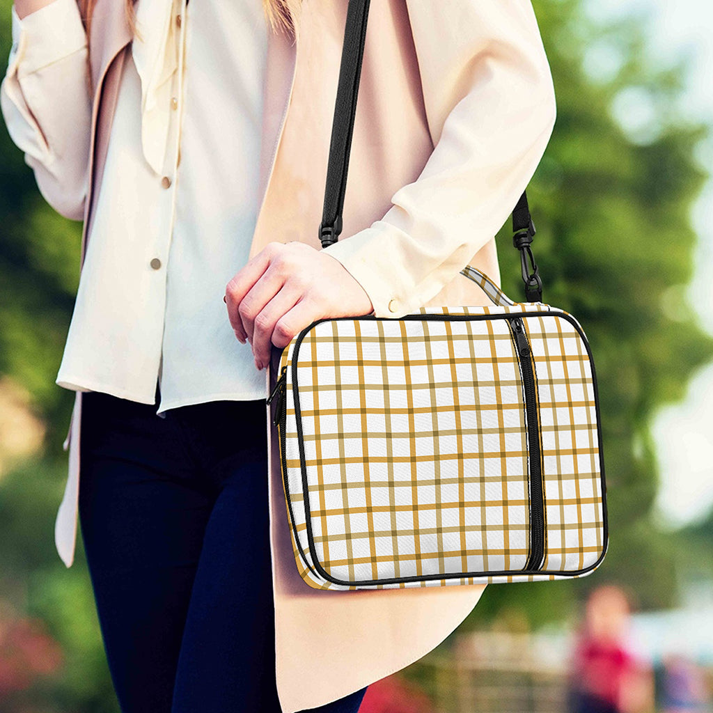 Yellow And Beige Tattersall Print Shoulder Strap Bible Bag