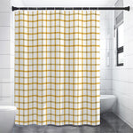 Yellow And Beige Tattersall Print Shower Curtain