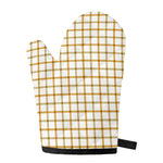 Yellow And Beige Tattersall Print Single Oven Mitt