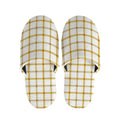 Yellow And Beige Tattersall Print Slippers