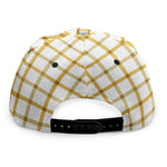 Yellow And Beige Tattersall Print Snapback Cap