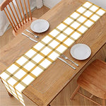 Yellow And Beige Tattersall Print Table Runner
