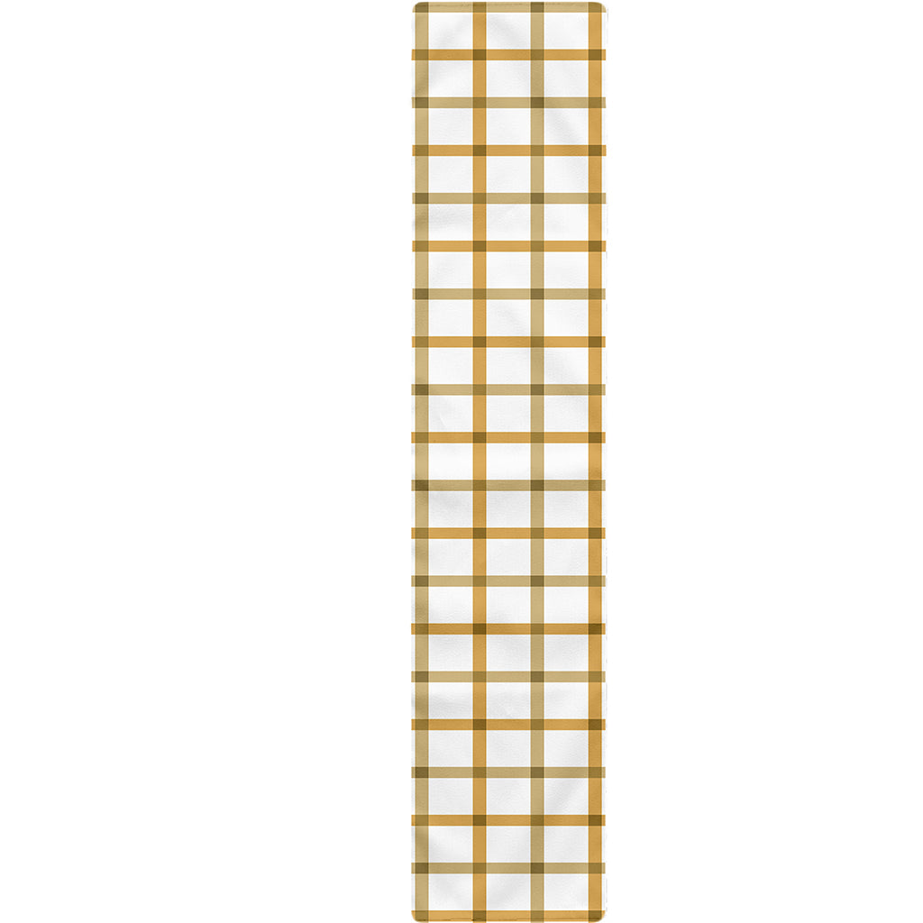 Yellow And Beige Tattersall Print Table Runner