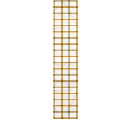 Yellow And Beige Tattersall Print Table Runner