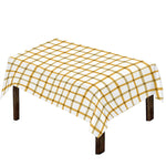 Yellow And Beige Tattersall Print Tablecloth
