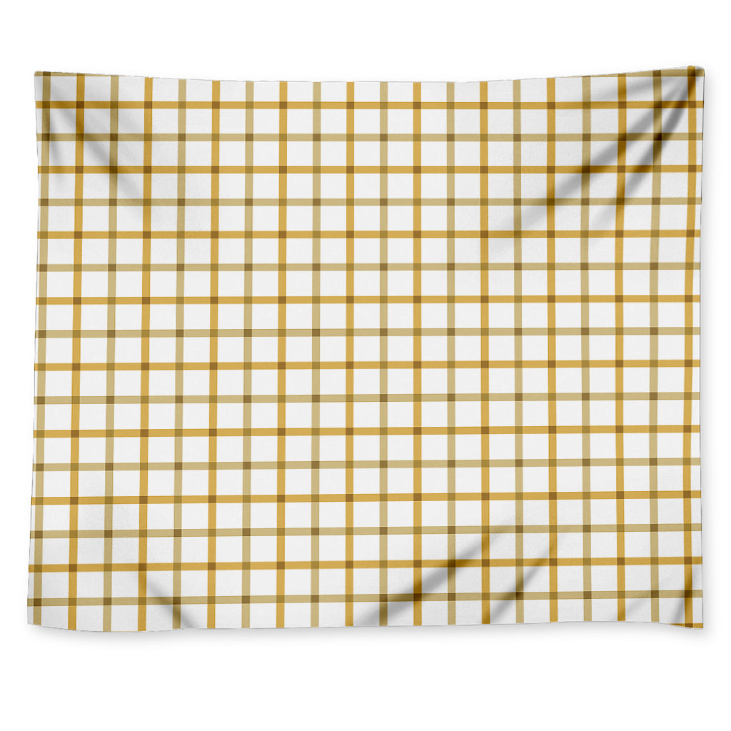 Yellow And Beige Tattersall Print Tapestry