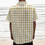 Yellow And Beige Tattersall Print Textured Short Sleeve Shirt