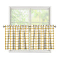 Yellow And Beige Tattersall Print Tier Curtains