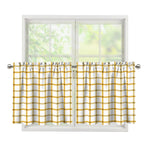 Yellow And Beige Tattersall Print Tier Curtains