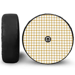 Yellow And Beige Tattersall Print Tire Cover With Camera Hole