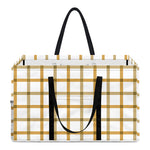 Yellow And Beige Tattersall Print Utility Tote Bag