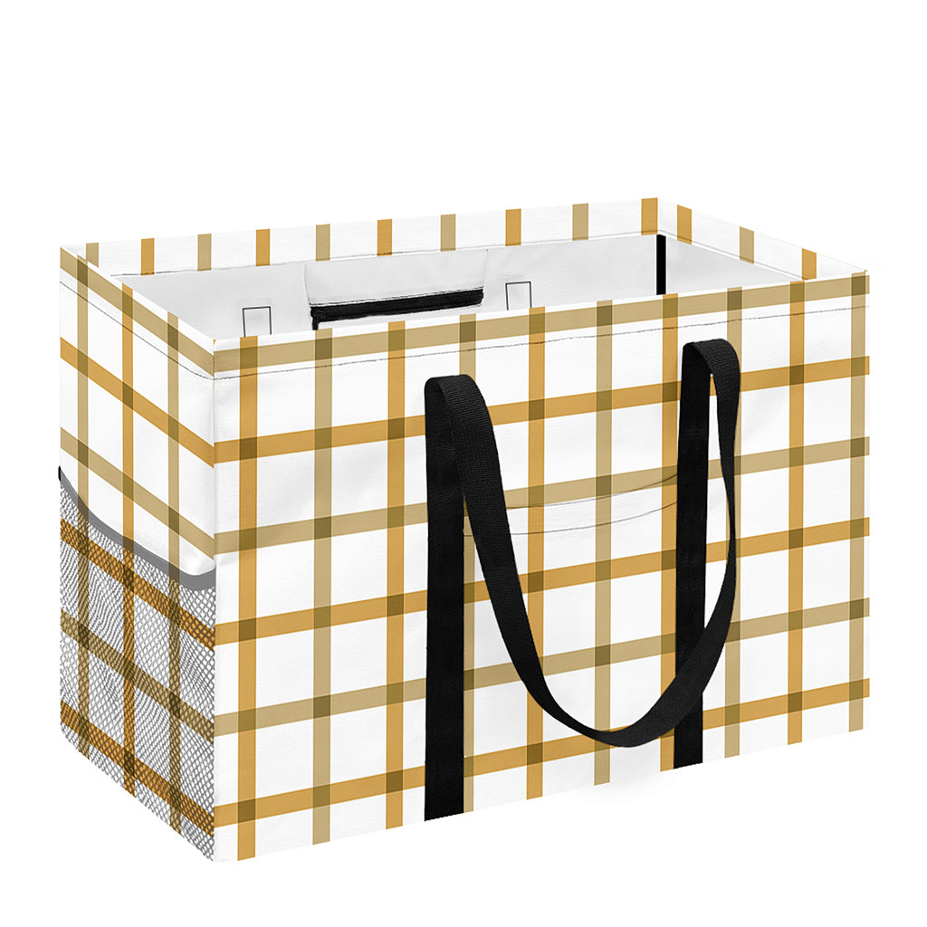 Yellow And Beige Tattersall Print Utility Tote Bag