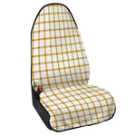 Yellow And Beige Tattersall Print Waterproof Car Seat Cover