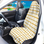 Yellow And Beige Tattersall Print Waterproof Car Seat Cover