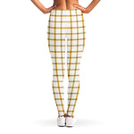 Yellow And Beige Tattersall Print Women's Leggings