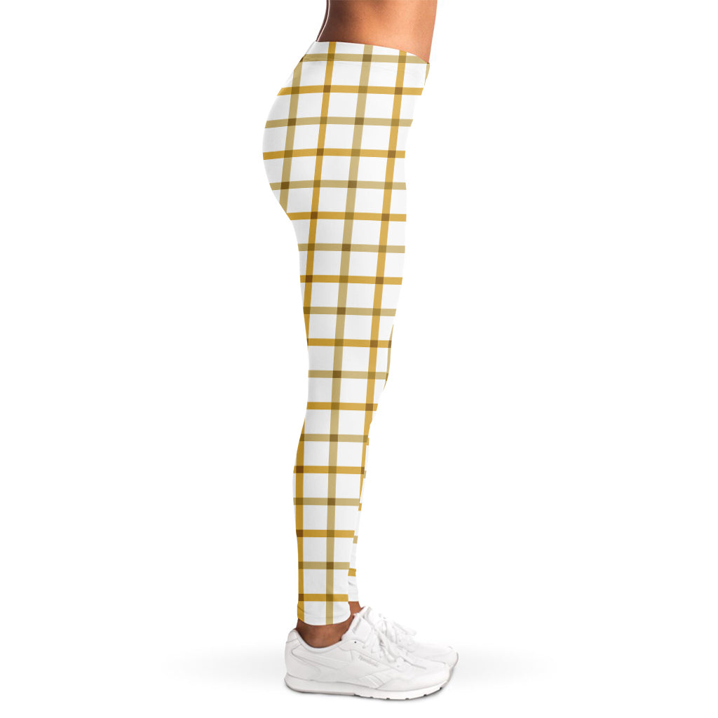 Yellow And Beige Tattersall Print Women's Leggings